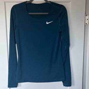 Nike DriFit Women's Teal Long Sleeve workout shirt